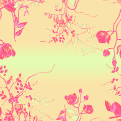 Floral pattern. Design for wallpaper, background, fabric, textile.