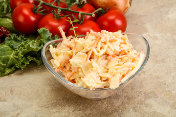 Vegetarian Cole slaw salad with cabbage