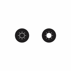 Screen Brightness Button Icon Vector. Sun Symbols