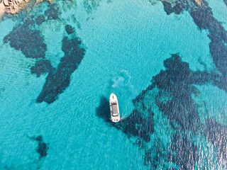 yacht sailing in the blue sea. Concept of holidays, luxury a relax