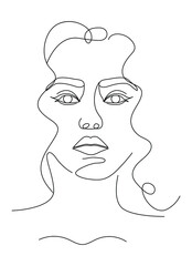 Modern abstract faces. Contemporary outline female silhouettes. Hand drawn outline trendy vector illustrations