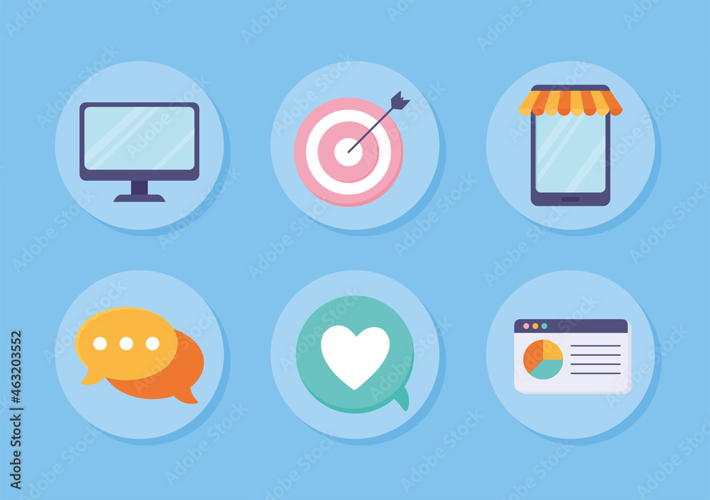 Canvas Prints digital marketing icons collection