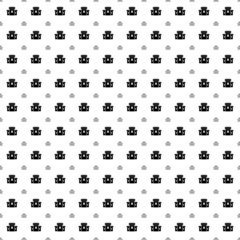 Fototapeta na wymiar Square seamless background pattern from geometric shapes are different sizes and opacity. The pattern is evenly filled with big black castle symbols. Vector illustration on white background