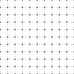 Square seamless background pattern from black baby carriage symbols are different sizes and opacity. The pattern is evenly filled. Vector illustration on white background