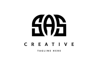 SAS creative three latter logo design	