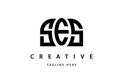 SES creative three latter logo design	
