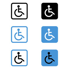 Disabled people sign Icon set
