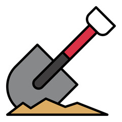 Filled outline icon for spade.