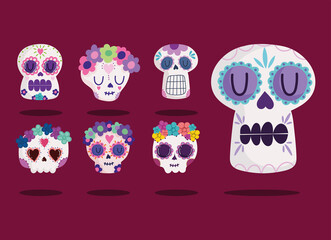 mexican catrinas skulls