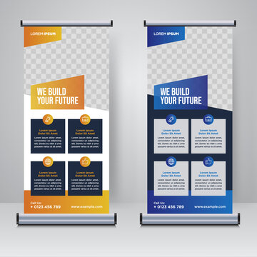 Corporate rollup or X banner design template