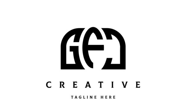 GFJ creative three latter logo design	