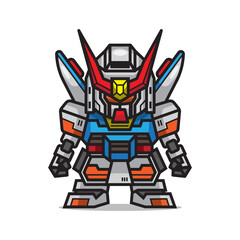 cute mecha robot  vector