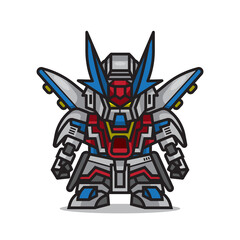 cute mecha robot  vector