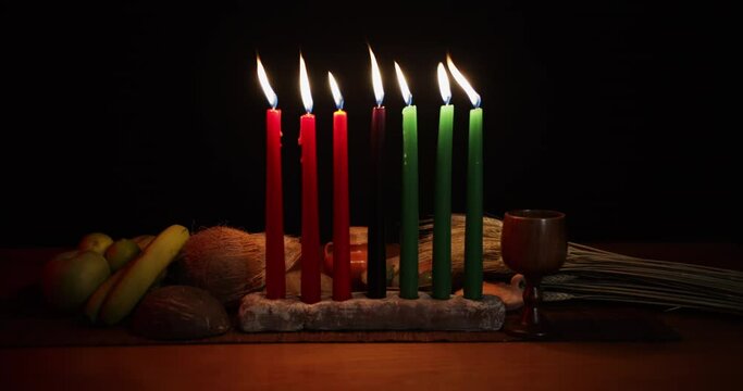 Zoom out on Kwanzaa Kinara