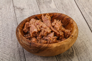 Canned tuna fillet for salad