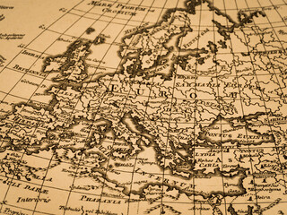 アンティークの世界地図　ヨーロッパ
		            