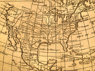 Fototapeta na wymiar アンティークの世界地図　アメリカ