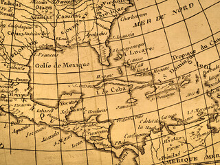 アンティークの世界地図　カリブ海