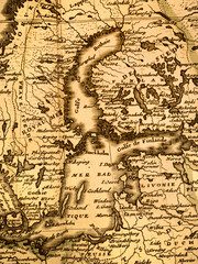 アンティークの世界地図　北ヨーロッパ 