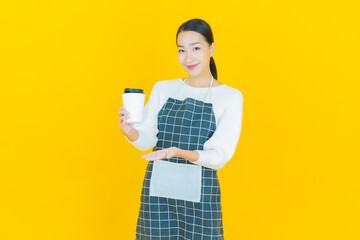 Portrait beautiful young asian woman smile with action