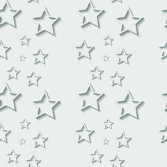 3d wallpaper stars on a gray background, texture for design, seamless pattern, vector illustration