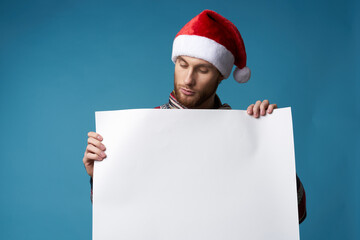 emotional man in New Year's clothes advertising copy space studio posing