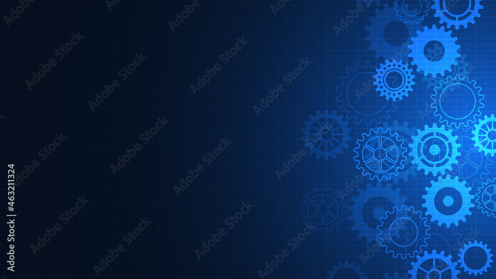 Poster cogs and gear wheel mechanisms. concepts and ideas for hi-tech digital technology and engineering de