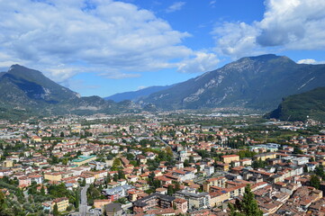 View to Riva del Garda mountains behind 