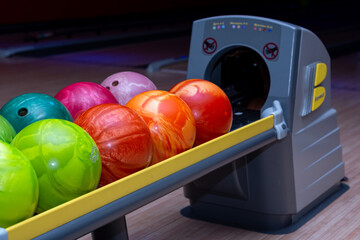 colorful bowling balls