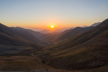sunset in the mountains
