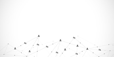 Connecting people and communication concept, social network. Vector illustration