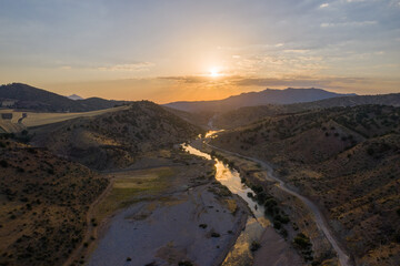 sunset in the mountains