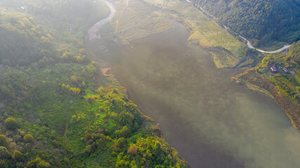 aerial view of river