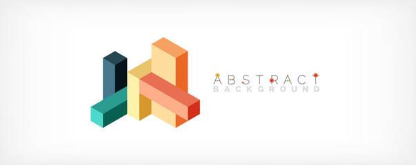 Abstract background. 3d cubes, cubic elements and blocks. Techno or business concept for wallpaper, banner, background, landing page