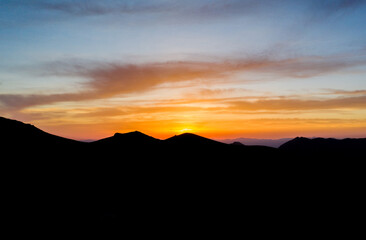 sunset over the mountains