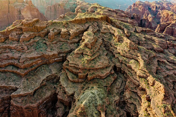 mountain details in sunset in Wensu canyon, Xinjiang, China