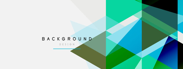 Obraz premium Mosaic triangles geometric background. Techno or business concept, pattern for wallpaper, banner, background, landing page