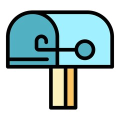 Obraz premium Post box icon. Outline post box vector icon color flat isolated