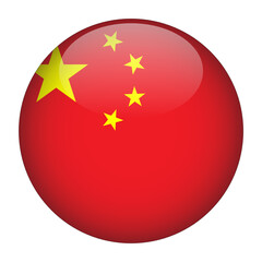 China 3D Rounded Country Flag button Icon