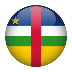 Central African Republic 3D Rounded Country Flag button Icon