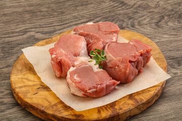 Raw pork tenderloin for cooking