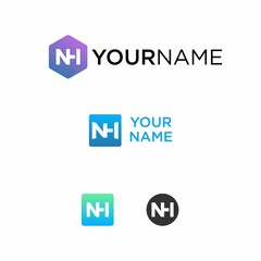 letter or word NH san serif font in connected Image graphic icon logo design abstract concept vector stock. Can be used as a symbol associated with initial or monogram.