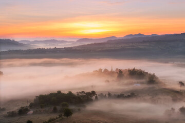 sunrise at Khao Takhian Ngo view point, Khao Kho, Phetchabun, Thailand. 
