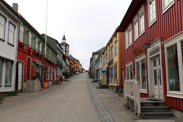 Naklejka na ściany i meble Streets of the old Røros (Roros), Norway