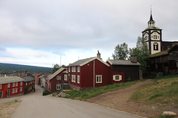 Fototapeta premium Streets of the old Røros (Roros), Norway
