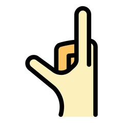 Hand gesture show icon. Outline Hand gesture show vector icon color flat isolated