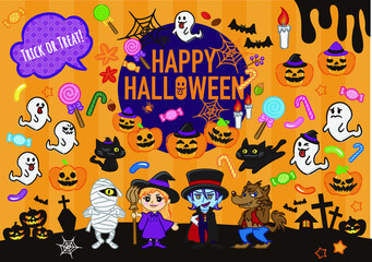 ハロウィン手書き風イラスト