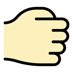 Hand gesture friend icon. Outline Hand gesture friend vector icon color flat isolated