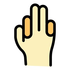 Hand gesture body icon. Outline Hand gesture body vector icon color flat isolated