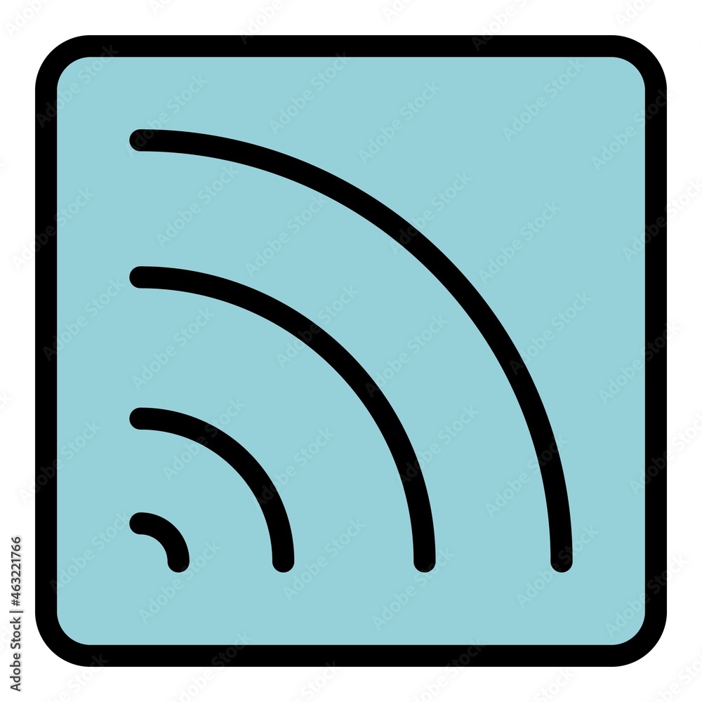 Poster wifi interface icon. outline wifi interface vector icon color flat isolated